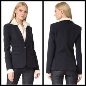 $398 RARE Veronica Beard Upstate Wool Knit dickey jacket insert and & cuffs set
